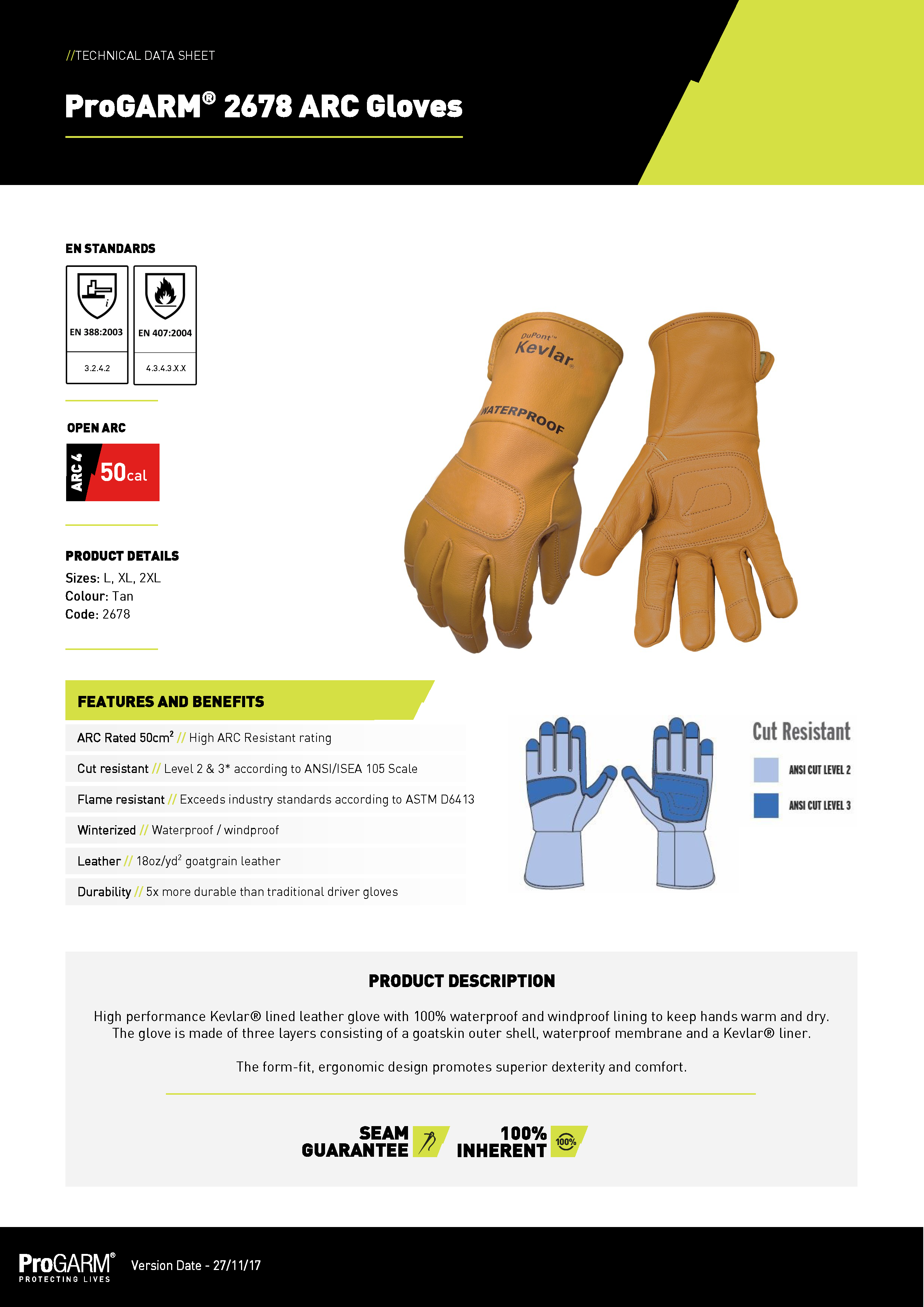 ProGARM 2678 Arc Flash Gloves In Stock From £72.48