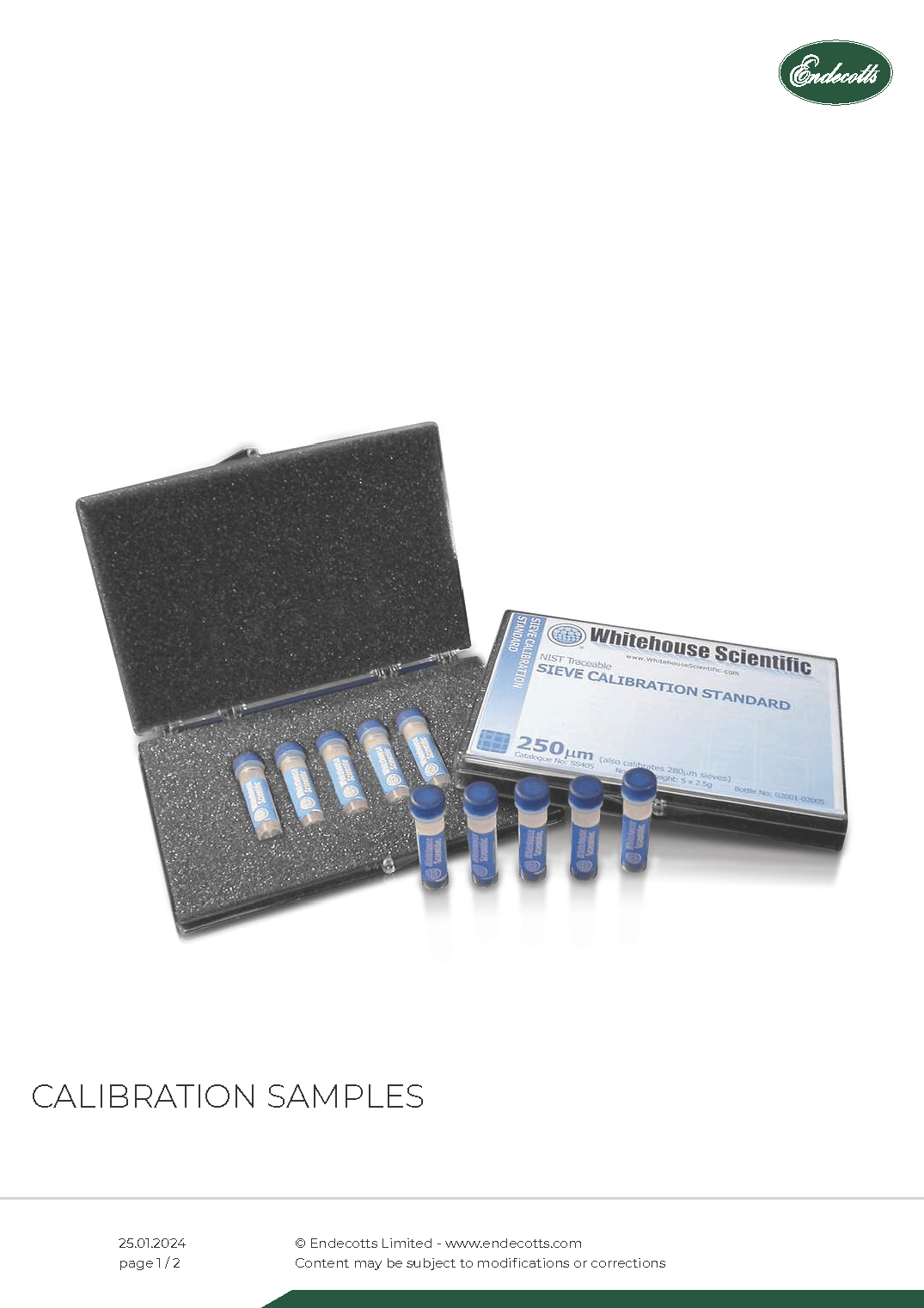 Endecotts Test Sieve Calibration Samples