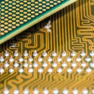 Computer processor on a circuit board.