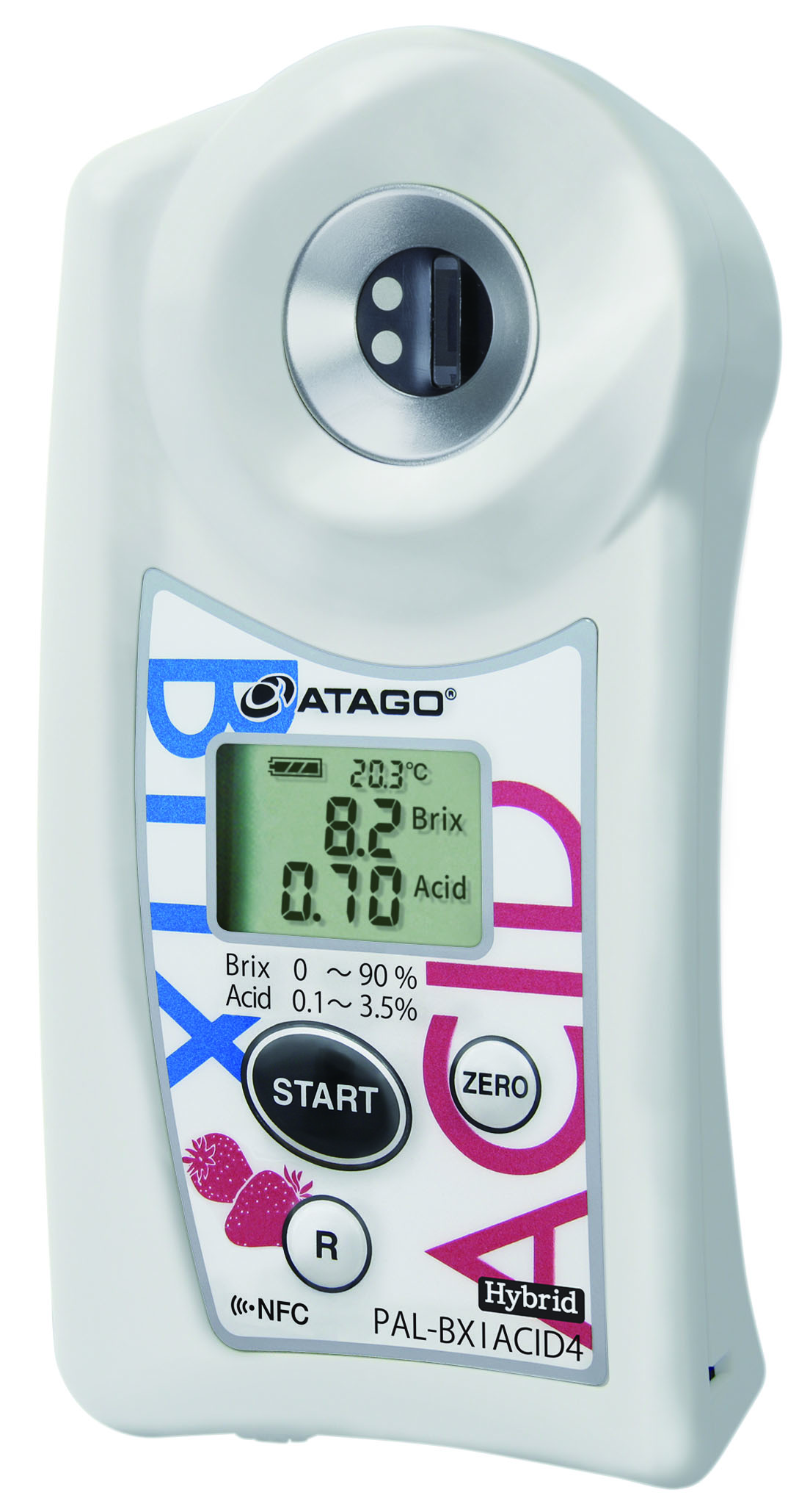 Atago 7104 Pocket Brix-Acidity Meter Strawberry PAL-BX|ACID4 Master Kit, Brix : 0.0 to 90.0％, Acid : 0.10 to 3.50％ Measurement Range