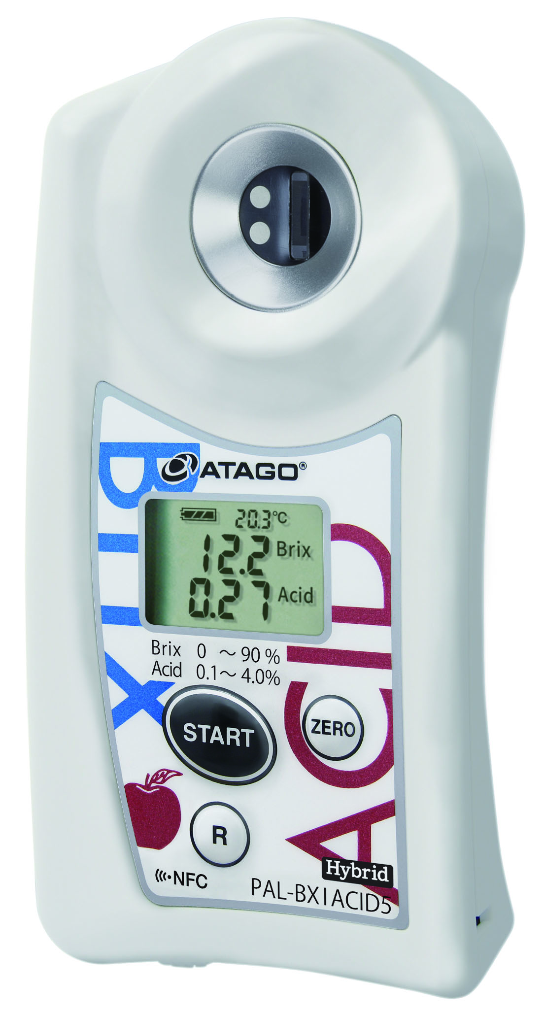 Atago 7105 Pocket Brix-Acidity Meter Apple PAL-BX|ACID5 Master Kit, Brix : 0.0 to 90.0％, Acid : 0.10 to 4.00 Measurement Range