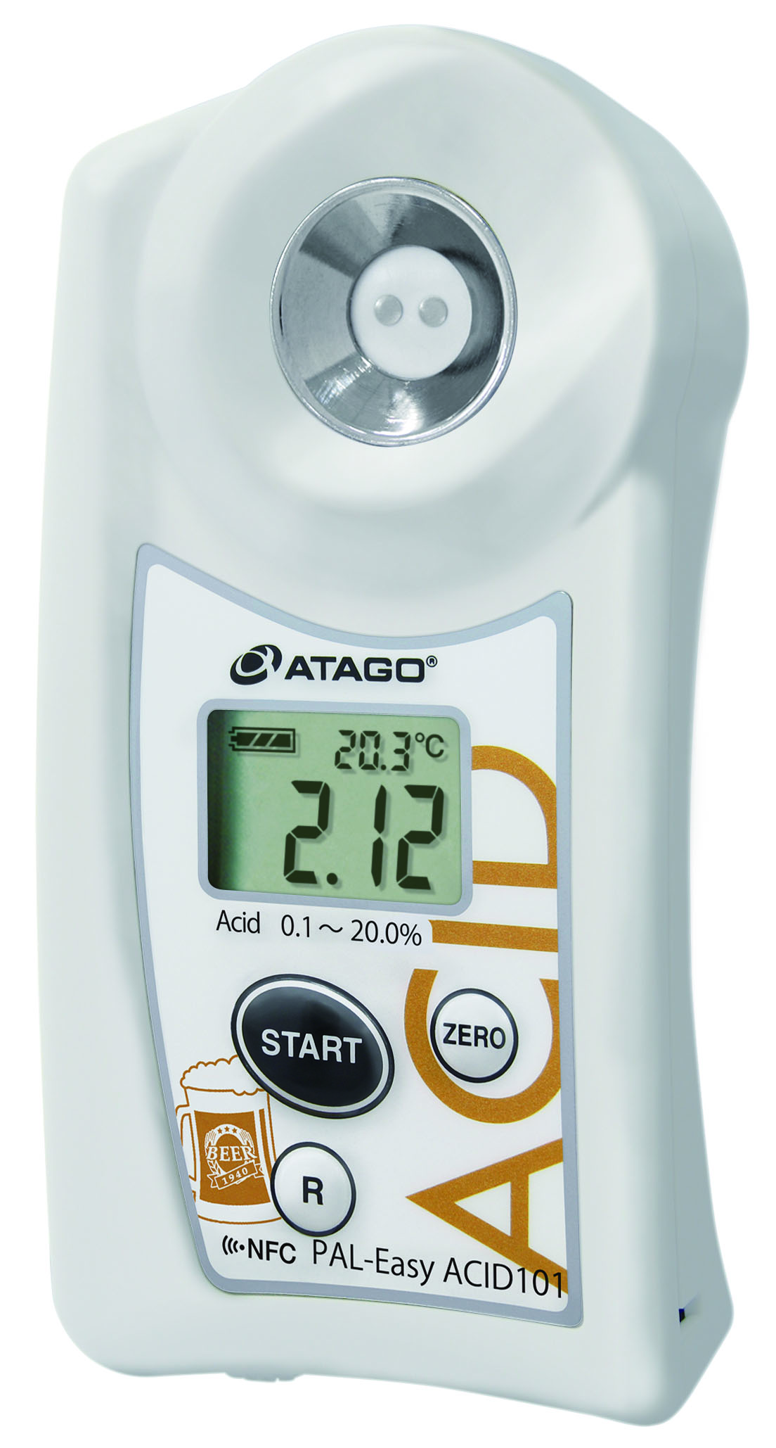 Atago 7701 Pocket Acidity Meter PAL-Easy ACID101 Master Kit for Beer, Acid : 0.10 to 20.00％ Measurement Range