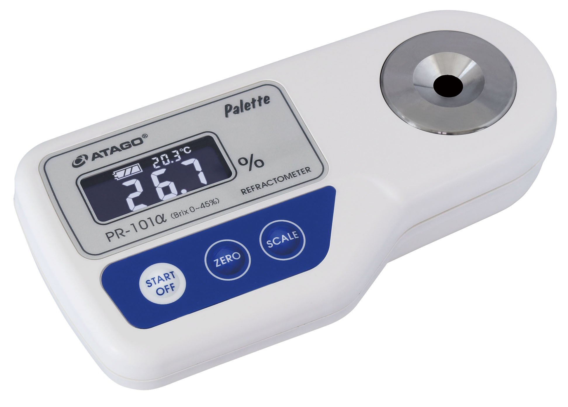 Atago 3442 PR-101α, Digital Portable Brix Refractometer, PALETTE Series, Brix : 0.0 to 45.0% Measurement Range
