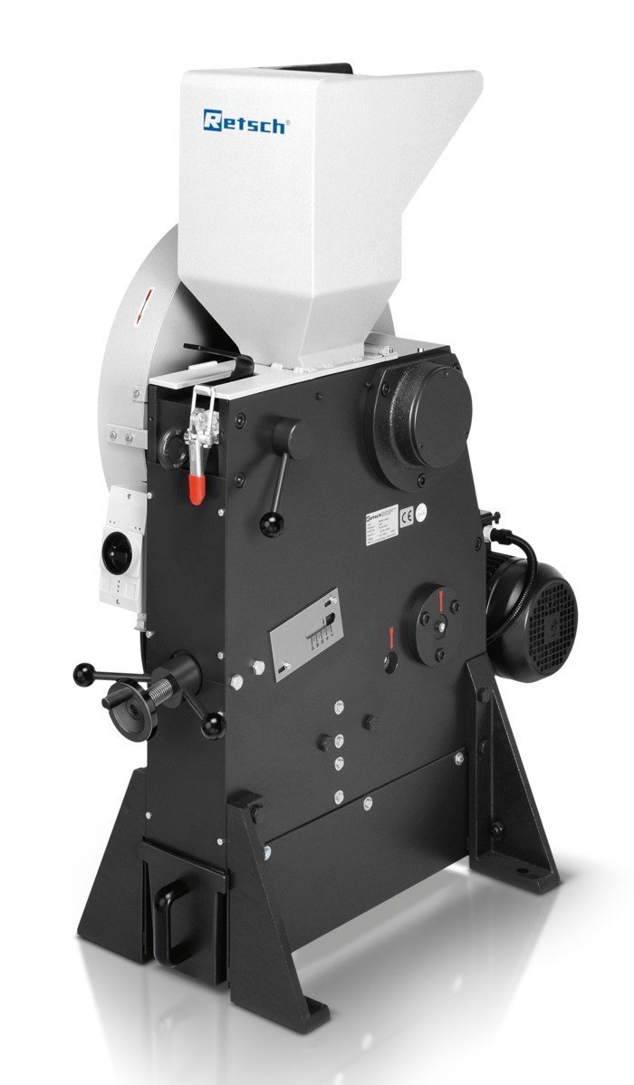 Retsch BB 200 Jaw Crusher, 230 V, 50 Hz, Stainless Steel / Stainless Steel - Breaking Jaws / Wearing Plates