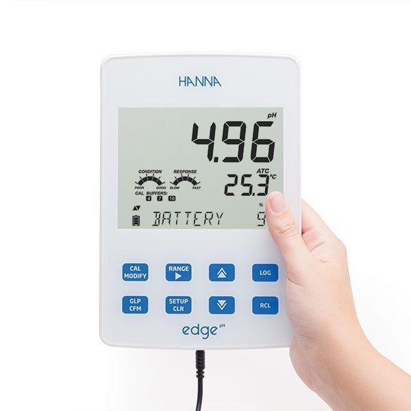 Hanna Instruments HI-2002 Edge® pH Meter,  Range: -2.00 to 16.00 pH, Accuracy: ±0.01 pH