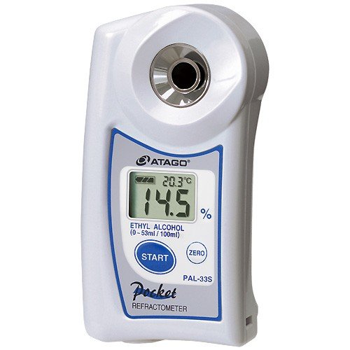 Atago 4433 PAL-33S  Digital Hand-Held "Pocket" Ethyl Alcohol Refractometer PAL Series, Ethyl Alcohol : 0.0 to 53.0%, now with Near Field Communication