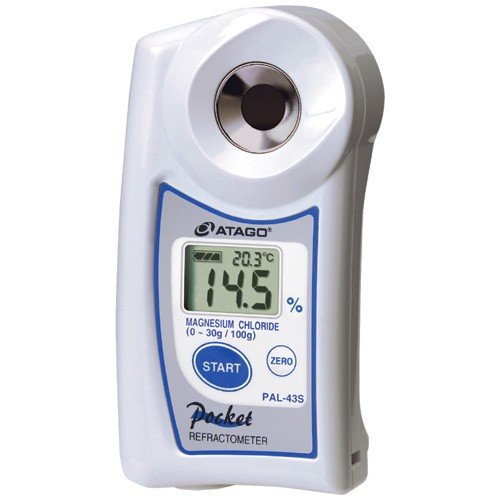 Atago 4443 PAL-43S Digital Hand-Held "Pocket" Magnesium Chloride Refractometer, Magnesium Chloride : 0.0 to 30.0%