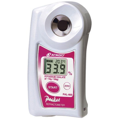 Atago 4466 PAL-66S Digital Hand-Held "Pocket" Potassium Oxalate Refractometer,  0.0 to 10.0% Range