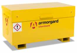 Armorgard CB2 ChemBank™ Hazardous Storage Site Box , 1275x665x660mm, in Powered Coated Steel, 85L Capacity