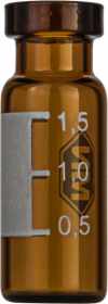 Macherey Nagel 702892, Crimp Neck Vial, 1.5 mL, Label, Flat Bottom, Amber