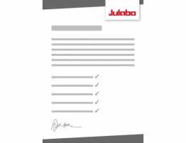 Julabo 3-point Manufacturer's Calibration Certificate for Circulators
