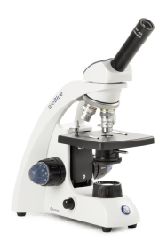 Euromex BB.4250 BioBlue Monocular Microscope SMP 4/10/S40/S100x Oil Objectives with Mechanical Stage and 1 W LED Cordless Illumination