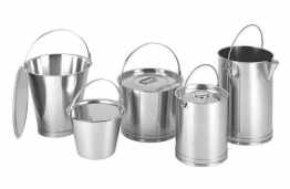 PHP 304 Stainless Steel  Grade Bucket with Pouring Spouts Without Lids