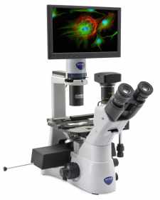 Optika IM-3LD4D Digital Inverted LED Fluorescence Microscope, 400x, IOS LWD PLAN FLUOR, 4 Empty Filterset Slots, Multi-plug