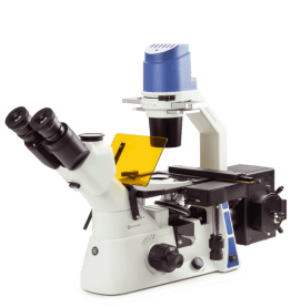 Euromex OX.2453-PLF Inverted Microscope for Fluorescence with Mechanical Stage PL Fluarex 10/20/40x - Rail for 4 Filter Blocks and with Transportation Box