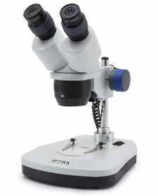 Optika SFX-31 Stereomicroscope with Pillar Stand, 20x40x, LED Incident & Transmitted Light, Multi-plug