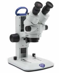 Optika SLX-3 Trinocular Stereomicroscope 7x-45x with Fixed Arm, Zoom Ratio 6.43:1, LED Incident & Transmitted Light, Multi-plug
