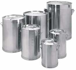 PHP Stainless Steel Storage, Mixing & Transportation Containers, Without Lid