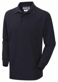 ProGARM 5280 Arc Flash and Flame Resistant Mens Navy Long Sleeved Polo Shirt - Front