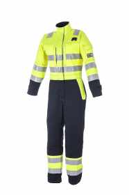 ProGARM® 6446 Hi-Visibility, Arc Flash and Flame Resistant Ladies Navy and Yellow Coveralls