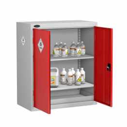 Probe Toxic Chemical COSHH Small Steel Cabinet, External Dimensions  H 1015 x W 915 x D 460 (mm), Supplied with 1 Adjustable Shelf