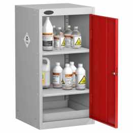 Probe Toxic Chemical COSHH Small Steel Cabinet, External Dimensions H 890 x W 460 x D 460 (mm), Supplied with 2 Adjustable Shelves