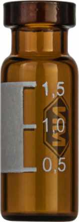 Macherey Nagel 702892, Crimp Neck Vial, 1.5 mL, Label, Flat Bottom, Amber