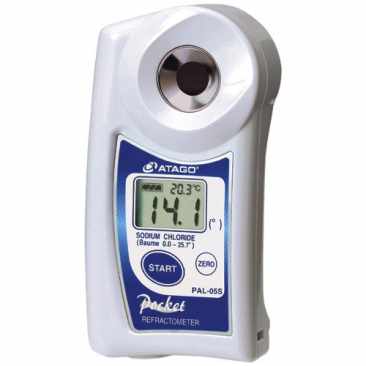 Atago 4405 PAL-05S Digital Hand-Held "Pocket" Sodium Chloride (Baume) Refractometer, Sodium chloride (Baume) : 0.0 to 25.7°