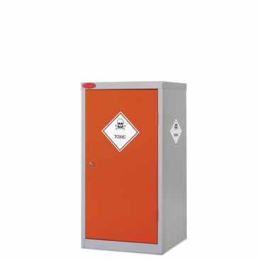 Probe Toxic Chemical COSHH Small Steel Cabinet, External Dimensions H 890 x W 460 x D 460 (mm), Supplied with 2 Adjustable Shelves