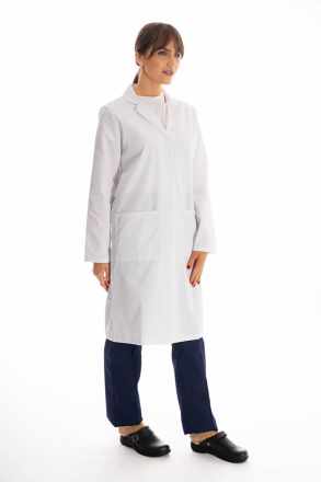 White Laboratory Science Coat With Three Pockets